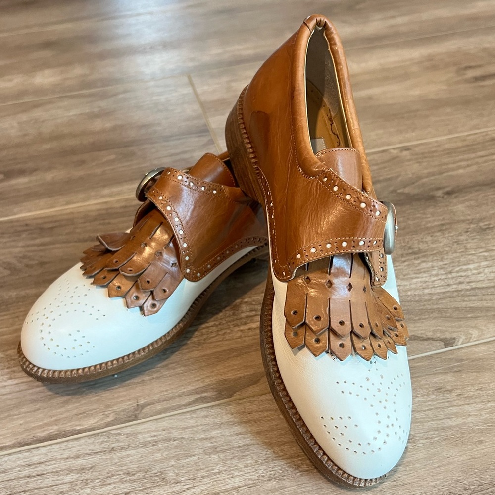 Water Genuin leather spike ladies gold shoe high quality size 5